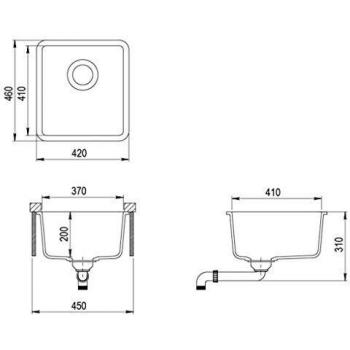 Single Bowl White Granite Kitchen Sink