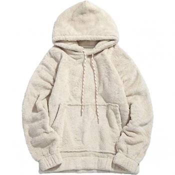Sweat à Capuche en Fleece Ours Polaire pour Hommes