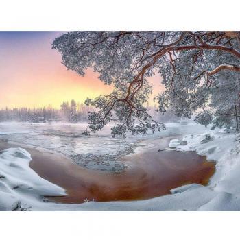 Patron de Perles et Strass pour Paysage d’Hiver