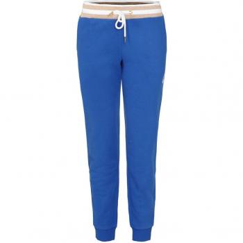 Pantalón athleisure de mujer con rayas azules y estilo retro