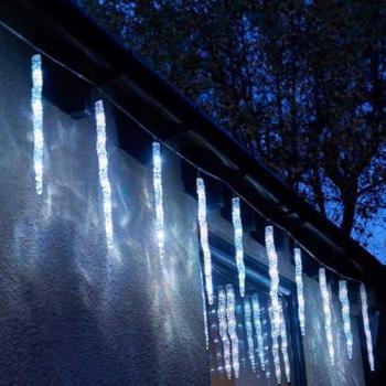 LED Smart Icicle Lamp Set – 10 Lights, 50 Cool White & Multi‑Colour LEDs