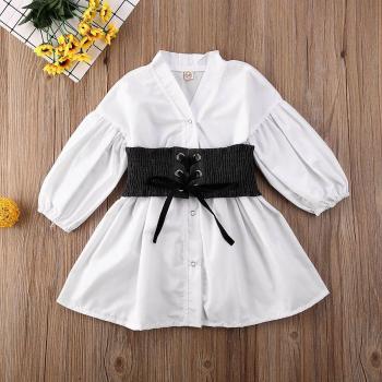 Pudcoco Girls Puff Sleeve Long Sleeve Outfit 1-6Y