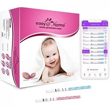 Easy@Home Fertility Testing Kit with 50 Ovulation and 20 Pregnancy Strips
