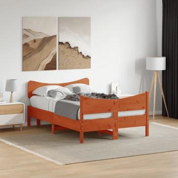 VidaXL Wachsbraunes Massivholzbett 120x200 cm