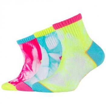 Skechers Calzini Ragazza Casual Tie-Dye Fancy 3 Pezzi Bianchi Taglia EU 35-38