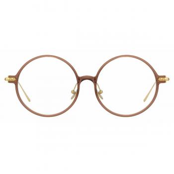 Linda Farrow SAVOYE LF09A Asian Fit C8 Men's Eyeglasses Brown Size 53 (Frame Only)