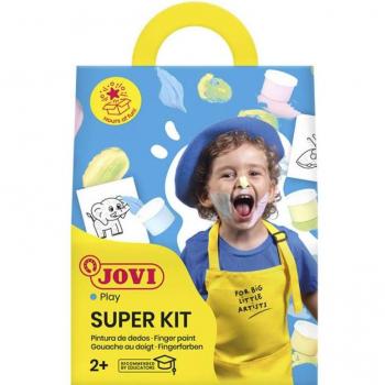 Set 4 botes pintura dedos jovi 35ml colores pastel + 20 plantillas