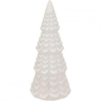 Sapin de Noël en Verre Blanc avec LED H23 cm