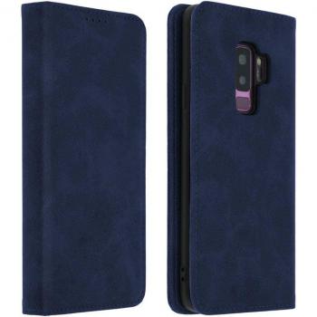 Cover Portacarte Blu per Galaxy S9 Plus con Supporto e Silicone