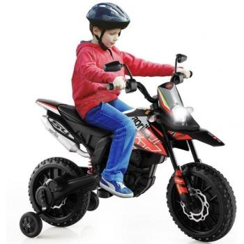 Aprilia Kinder Elektromotorrad 12V mit Stützrädern und Musik