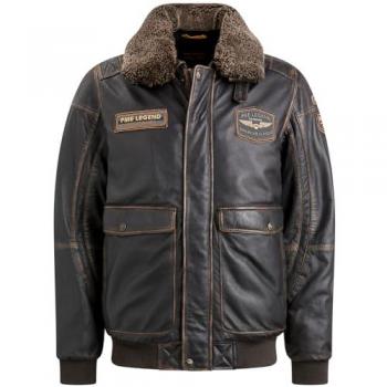 Regular Fit Fliegerjacke aus Leder Modell 'SNOWPROP'