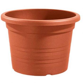Vaso cilindrico in plastica D.18 cm terracotta