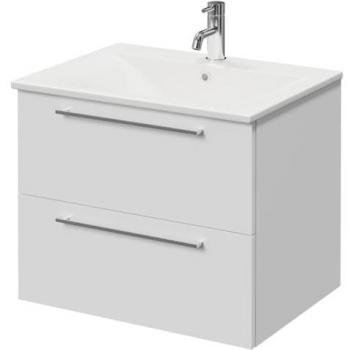 Minimalist Basin Napoli Vanity Unit 600mm with 2 Drawers in Gloss White