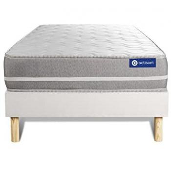 Actisom Ensemble 80x190 cm sommier kit blanc Blanc 190x20x80cm