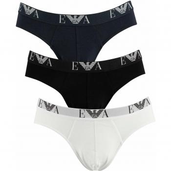 Emporio Armani Underwear 3-Pack Calzoncillos Cortos Esenciales Hombre, Azul (Blanco/Negro/Marino), XXL