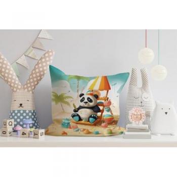 WRT Ltd Happy Panda Beach Holiday Pillow