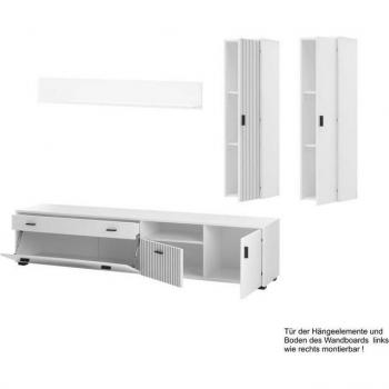 Inosign Wohnwand Set HUDSON – schwarz-metallgefertigte Griffe