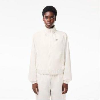 Chaqueta Sportsuit para mujer Lacoste, color blanco, nylon impermeable