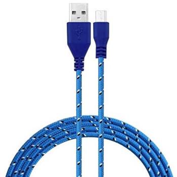 Manette PS4 Cable – Tissu Tressé, Chargeur Micro‑USB 3m