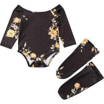 Baby Meisje Romper Set: Off Shoulder met 2 Beenwarmers