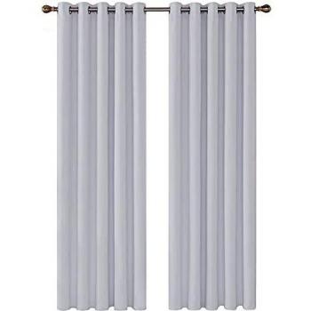 Deconovo Super Soft Thermal Insulated Eyelet Curtains for Children 66 x 90 Inch 2 Panels Silver Grey