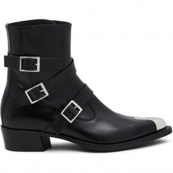 Alexander McQueen Men's Punk Triple Strap Ankle Boots Black Size 6 UK