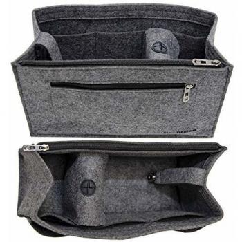 DuneDesign Filz Handtaschen Organizer L 30x12x17 cm Grau