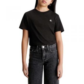 Calvin Klein Jeans Kids T-Shirt MONOGRAM MINI BADGE, Schwarz, Regular Fit, 164 cm