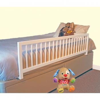 Safetots Barrière Lit Enfant Pré‑Assemblée – Bois Blanc – 140 × 38 cm