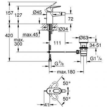 Grohe Bauloop Ecojoy Bidet with Pull Rod