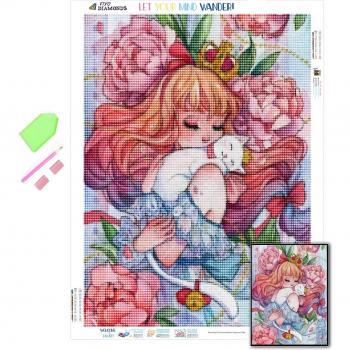 Diamond Princess and Cat Canvas – 20x30cm Full Square Rhinestone Painting
