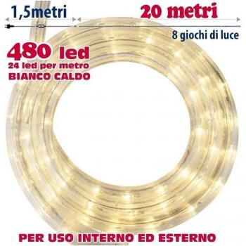LED Strip 20 m Blanc Chaud 480 Luminaires, intérieur et extérieur