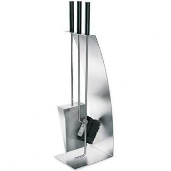 Blomus 65138 Chimo – Kamingarnitur mit 4‑teiligem Edelstahl‑Besteck, mattschwarz