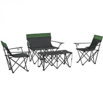 Compact 4-Piece Picnic Table and Chair Set