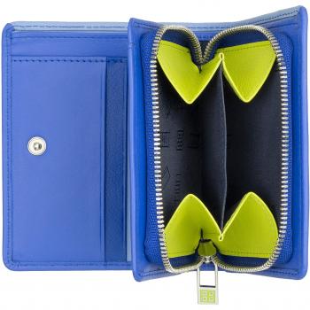 Cartera pequeña Dudu de cuero con agujeros para tarjetas y cierre