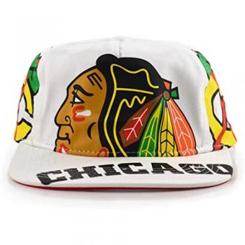 Ungepolsterte Mitchell & Ness Snapback Mütze – Chicago Blackhawks – Weiß – DEADSTOCK