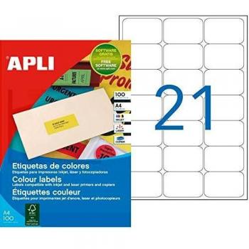 Etichetta per Indirizzi Apli 63,5×38,1 mm Gialla