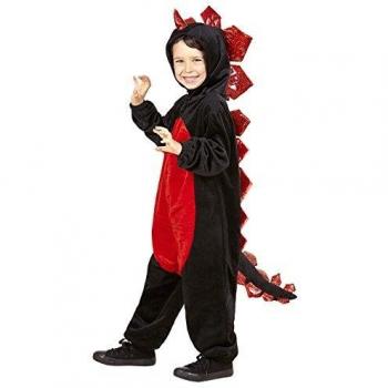 Costume de Dragon Noir & Rouge – 2/3 ans (86-96 cm)