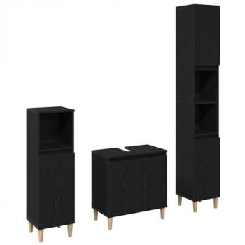 Set Salle de Bain Vidaxl Chêne Noir 3 pièces
