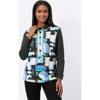 Sweat Helline turquoise-noir à motif