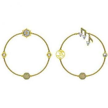 Oro Placcato Bracciale Intreccio Donna Swarovski