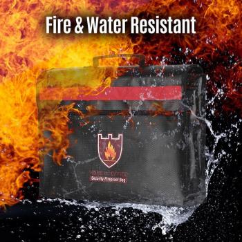 Large Silicone Coated Fiberglass Fireproof Document Bag
