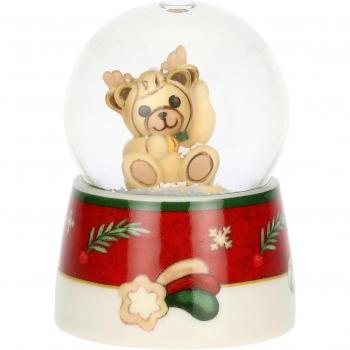 Boule de Neige con Teddy Renna in Ceramica e Vetro