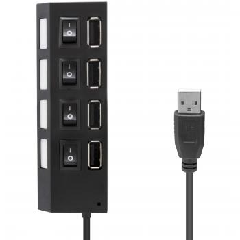 Unotec HUB USB 2.0 Negro 4 Puertos