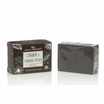 Savon actif au Chanvre et Charbon, 100 g Verdesativa