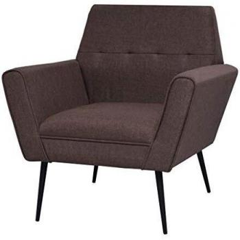 VidaXL Sillón de acero y tela Marrón