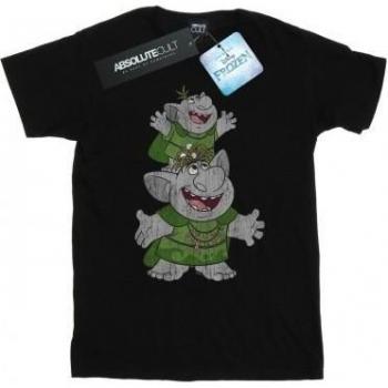 Disney Girls Frozen Handstacking Trolls T-Shirt 12-13 black