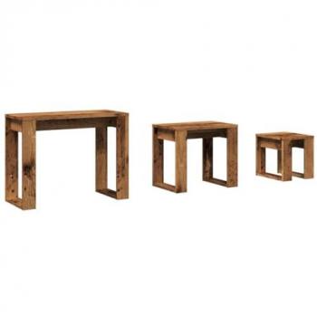 VidaXL Satztisch Trio in Holzwerkstoff Braun
