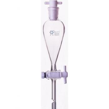 PTFE Stopcock Pear-Shaped Separatory Funnel, 60ml Capacity