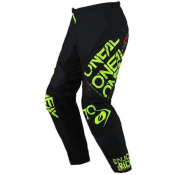 Pantaloni Moto Cross O'Neal Element Static Nero-Giallo Neon Taglia 28